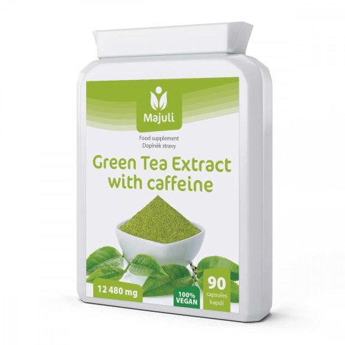 Majuli Extrakt zo zeleného čaju s kofeínom 12 480 mg 90 kapsúl VEGÁN